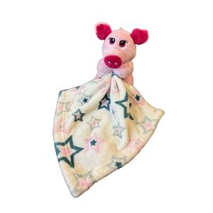 Little Beginnings Pig‎ Lovey Plush Security Blanket Baby Stars Stuffed Pink